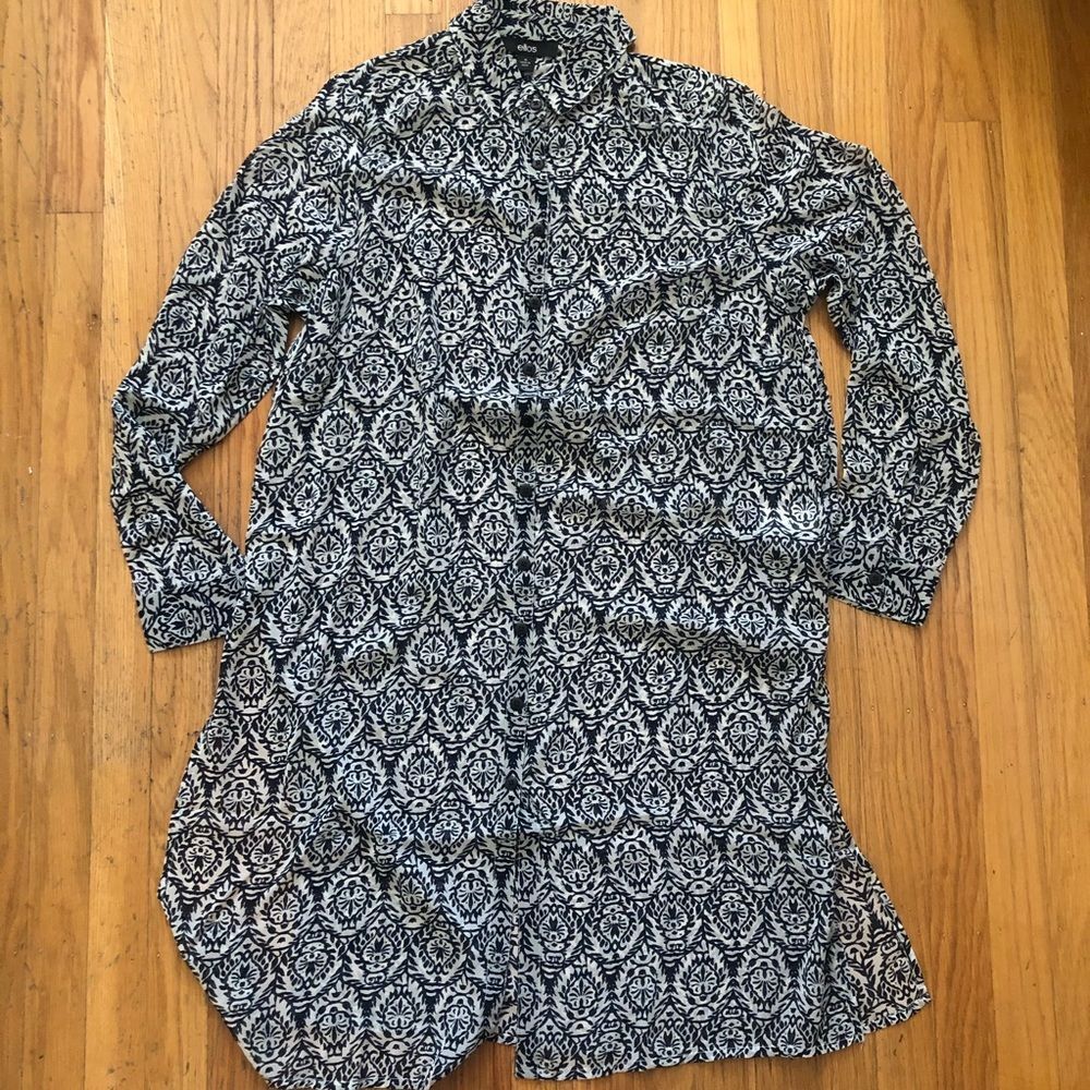 Ellos Ikat Print Dress 10 NWOT